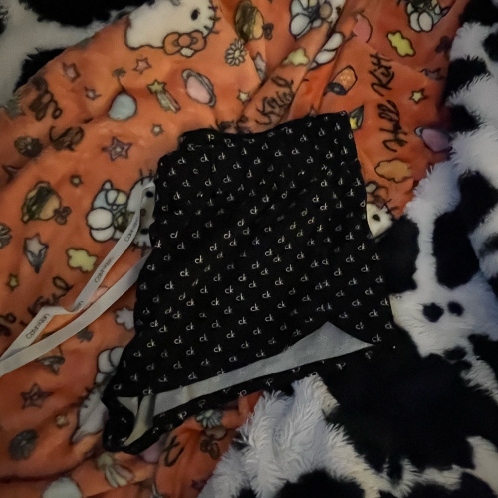 Calvin Klein Black and White Patterned Top